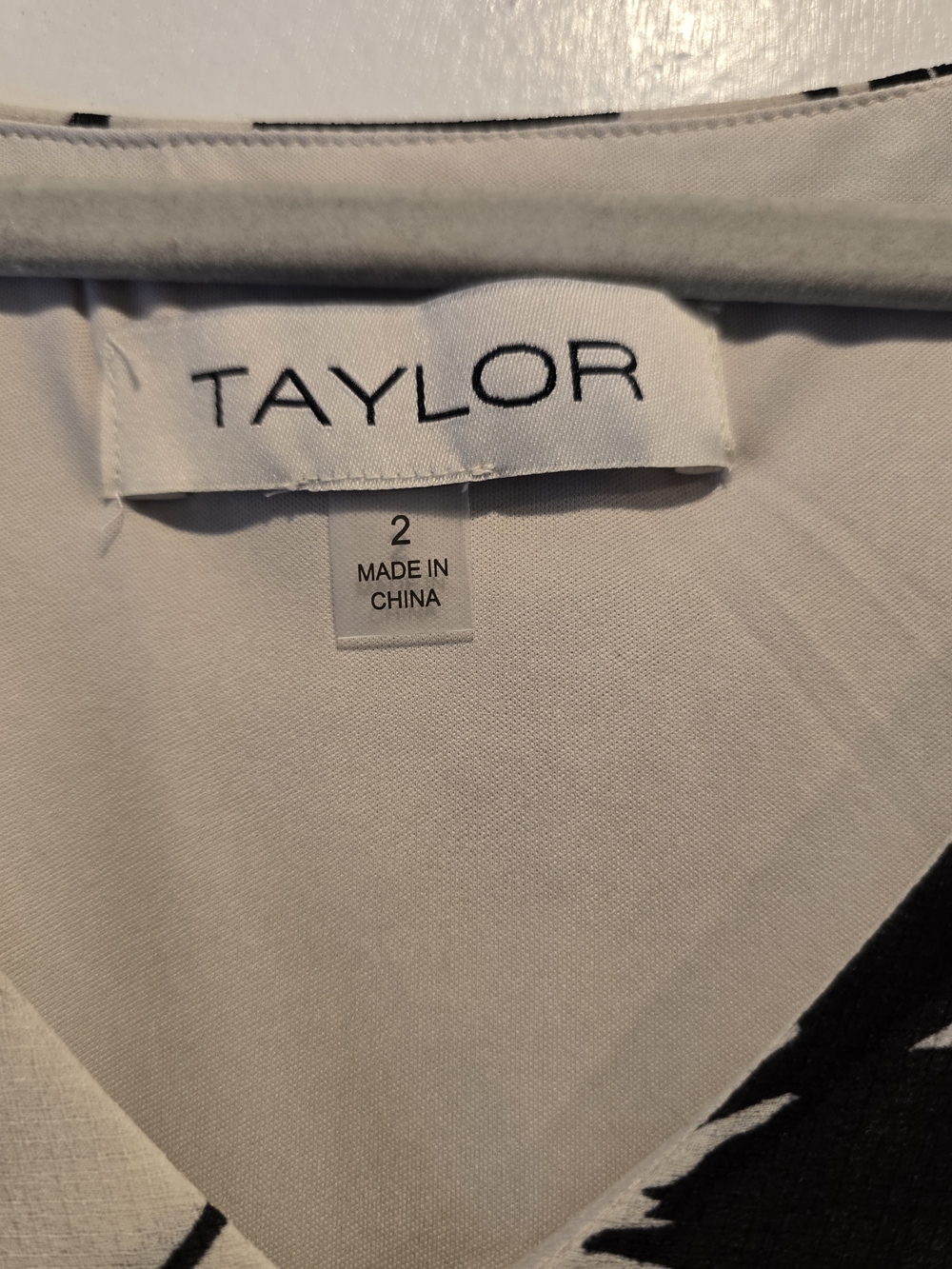 Taylor Women's Black and Cream Patterned Dress